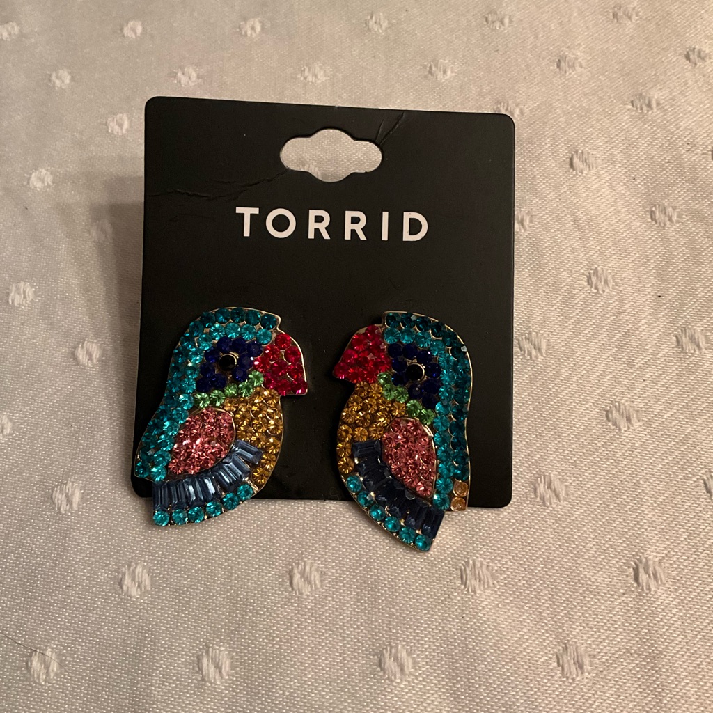 Rhinestone Parrot Earrings Torrid Nwt